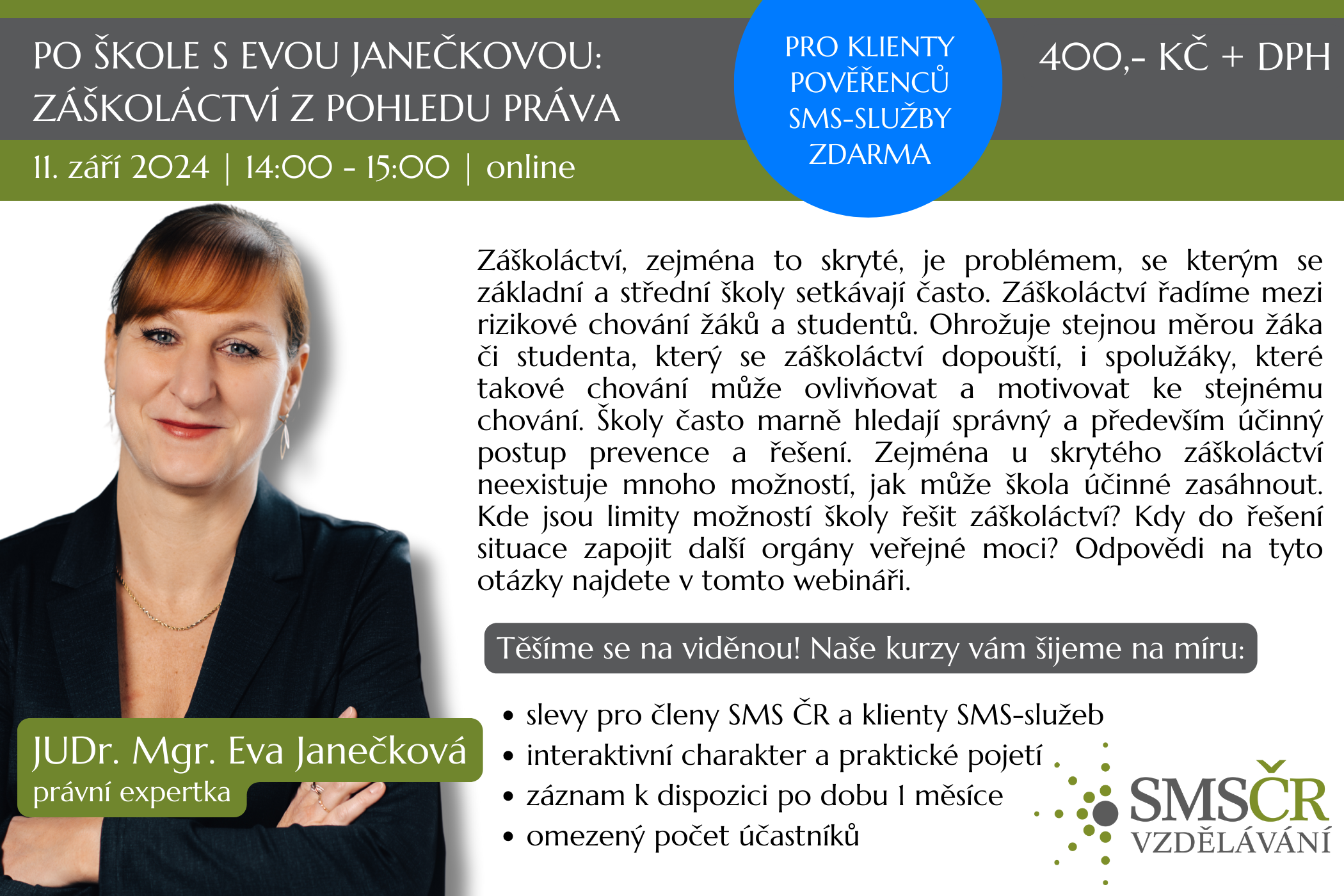 Po škole s Evou Janečkovou Záškoláctví z pohledu práva_září 2024